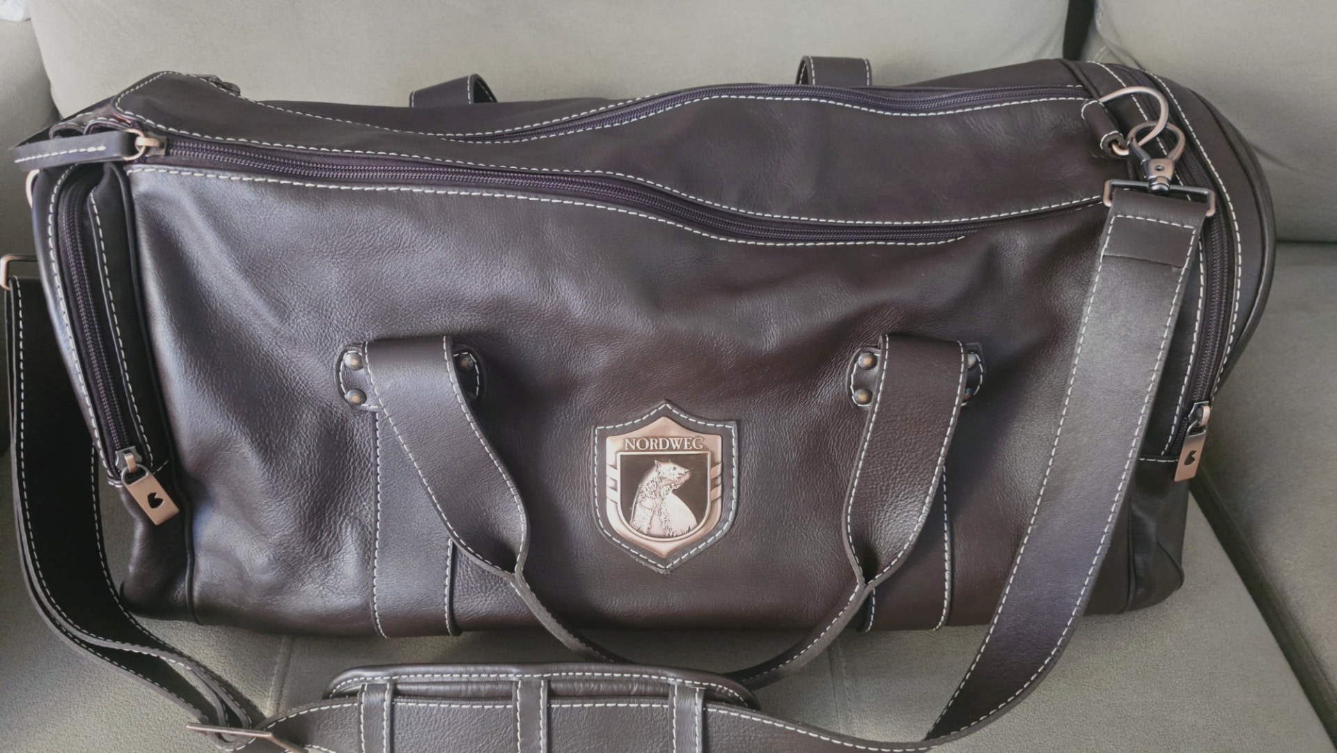 Mala de Viagem de Couro Premium Nordweg NW004 — Cor Café